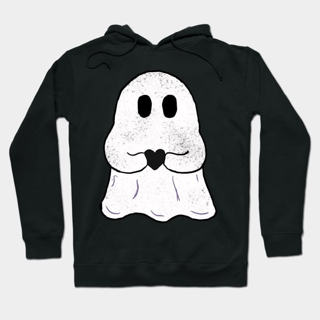 Valentine’s Day ghost black heart cute sticker cute design Hoodie by Ech0mun